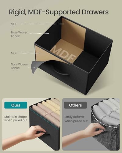 SONGMICS Dresser for Bedroom, Small Dresser with 3 Fabric Drawers