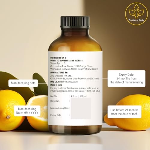 Majestic Pure Lemon Essential Oil for Diffuser - 4 Fl Oz