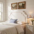 Modway Magnolia King Size Stain-Resistant Performance Velvet Headboard in Alabaster Pink - Padded Cushioned Headboard with Adjustable Mounting Positions