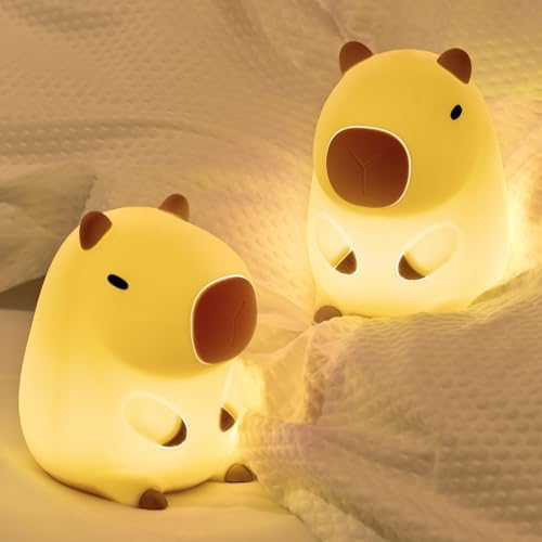 OkiyiD Capybara Night Lamp, Capybara for Loved Ones and Friends, Capybara Light Gift, ABS+SIL, Touch Control, Portable Rechargeable Dimmable, Best Choice for Gift Giving (Capybara)