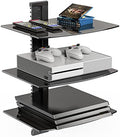WALI 3 Tier Glass Floating TV Wall Shelf for Projector, DVD Players