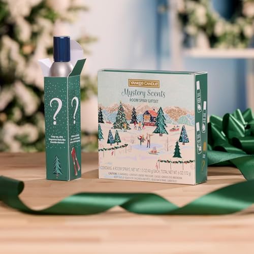 Yankee Candle Room Spray Mystery Box – 4 Pack Assorted Scents – Long Lasting Home & Car Air Freshener, Odor Eliminator, Room Deodorizer, 1.5 oz Each (4 Sprays Total)