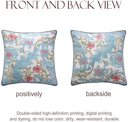 patdrea Designer Vintage Blue Throw Pillow Cover,18"x18"