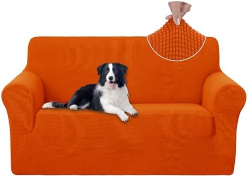 U-NICE HOME Loveseat Cover Stretch Couch Cover Sofa Slipcover, Orange