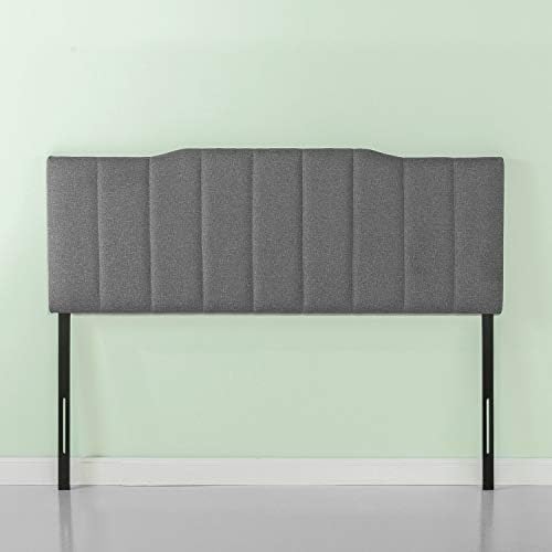 Zinus Satish Upholstered Headboard, Channel Stitched Upholstery, Easy Assembly, Full, Grey