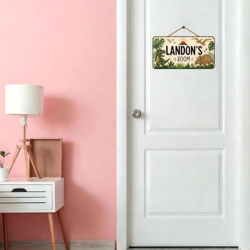 Custom Door Sign African Animals Jungle Safari Dinosaur Bedroom Door Hanger for Kids Nursery Wall Plaques