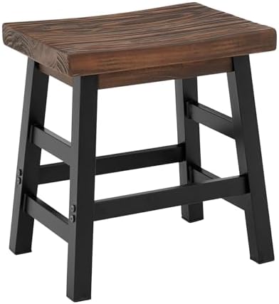 Alaterre Furniture Pomona Solid Wood Bar Stool, Rustic Brown/Black, 20”