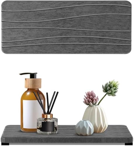 2PCS Water Absorbing Stone Tray, Fast Drying Stone Sink Tray, Water Absorbent Diatomite Trays, Stones Soap Trays, Diatomite Coasters for Kitchen Sink Bathroom Counter, Hand Soap Dish & Holders