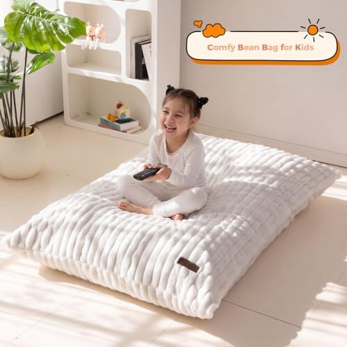 MAXYOYO 3 in 1 Kids Bean Bag Chair, Comfy Floor Sofa with Removed Cover