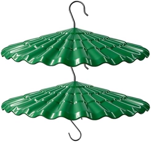 11.5'' Bird Feeder Rain Guard - Bright Dome Shield Umbrella Cover, Squirrel Proof Baffle for Outside Pole & Hanging Standard Wild Bird Feeders, Weatherproof Shatterproof Canopy,(2 Pack, Green)