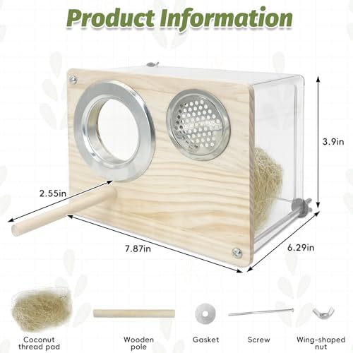 PINVNBY Parakeet Nesting Box Budgie Breeding Box Bird Nest for Cage