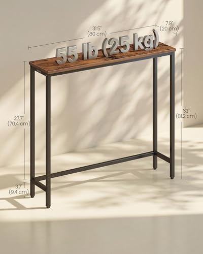 VASAGLE 31.5" Console Table, Narrow Behind Couch Table, 1 Tier