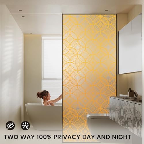 DKTIE Boho Stained Glass Look Window Privacy Film 17.7" x 118.1"