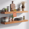 Homeforia 30 Inch Floating Shelves, High-End Solid Pine Wood, Set of 4