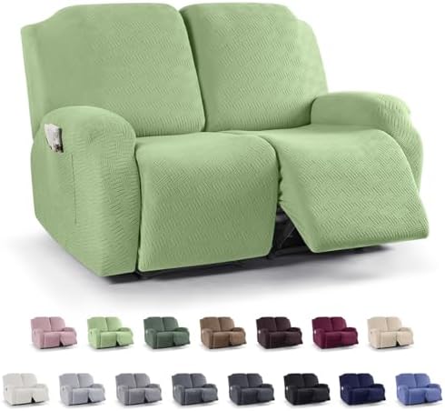 KinCam Loveseat Recliner Covers, Stretch Reclining Cover, Light Green