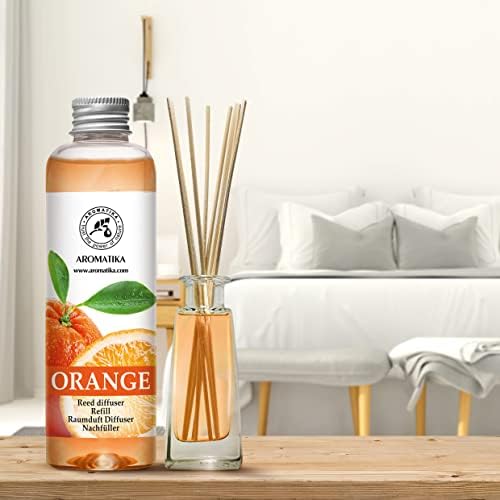 Orange Reed Diffuser Refill 6.8 fl oz (200 ml) – Room Fragrance with Natural Orange Essential Oil – Long Lasting Scent for Home and Office