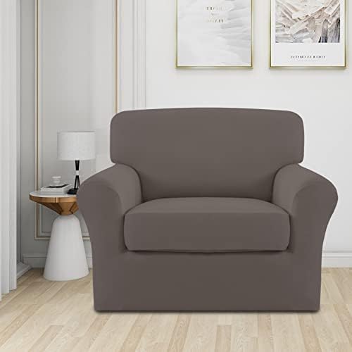 Easy-Going 2 Pieces Stretch Sofa Slipcover for Armchair Washable
