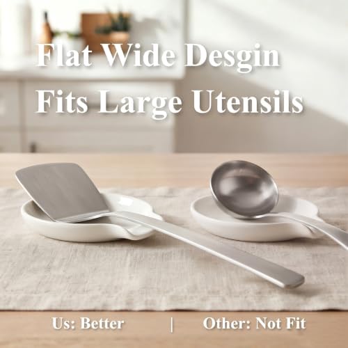 LarqeeWare Ceramic Spoon Rest for Stove Top, Modern Kitchen Counter Holder