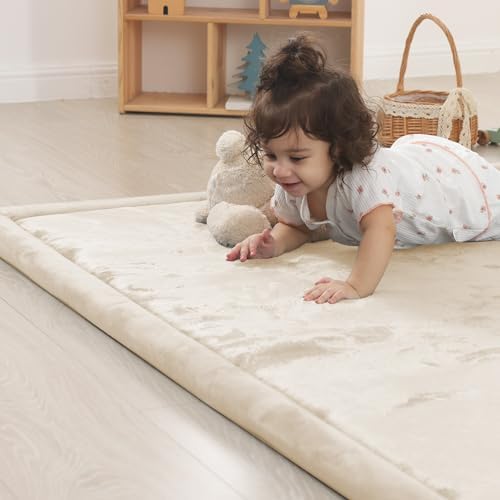 1.5" Thick Baby Play Mat for Floor,79x79 Large Memory Foam Tummy Time Mat