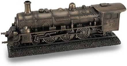 Veronese Design 10.5" Long Steam Locomotive Engine Cold Cast Resin Antique Bronze Finish Steampunk Statue Train Gifts
