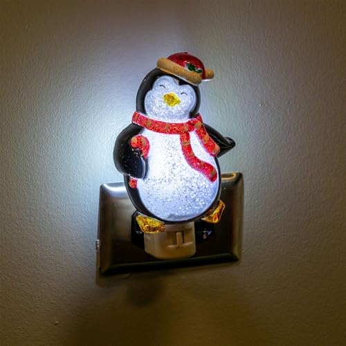 Novelty Lights LED Christmas Penguin Night Light, Lamp with Swivel Plug