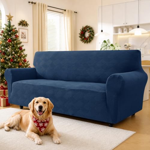 XINEAGE XL Sofa Slipcover Pet Friendly, Stretch Couch Cover,Navy Blue