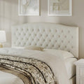 Befurtori Queen Headboard Only, Linen Classic Tufted Design, Ivory