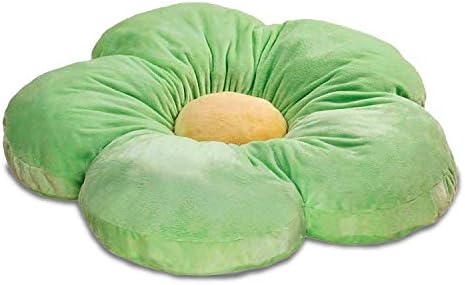 Butterfly Craze Flower-Shaped Floor Pillow - Machine Washable Plush Microfiber Cozy Area Pillow - Reading Floor Cushion for Kids - Toddler Lounger & Kids Tent Seating - Medium 20 in, Green