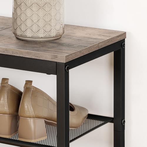 HOOBRO Shoe Bench, 3-Tier Shoe Rack,Industrial Shoe Organizer Storage Bench