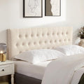 Upholstered Headboard California King, Adjustable Height 37''- 51'', Beige