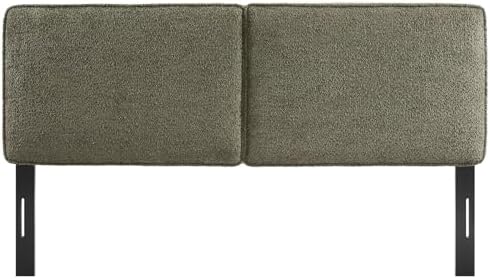 Modway Lindee Full Size Upholstered Headboard with Cream Boucle Fabric - Modern Fabric Full Headboard with Height-Adjustable Mounting Positions - Padded Pillow Style