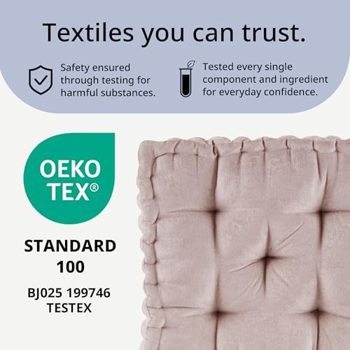 Intelligent Design Floor Pillow, Large Cushion for Meditation, 20x20 Blush