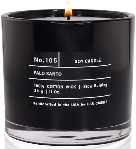 Lulu Candles | Palo Santo | Smells Woodsy & Smokey | Luxury Scented Soy Jar Candle | Hand Poured in The USA | Highly Scented Long Lasting (11 Oz.)