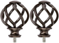 KAMANINA Bronze Finials for 1 or 7/8 In Curtain Rod, with M6 Standard Screw