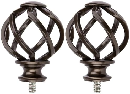 KAMANINA Bronze Finials for 1 or 7/8 In Curtain Rod, with M6 Standard Screw