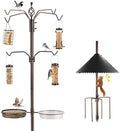 Bird Feeder Station Kit - Wild Bird Feeder Pole with Multi Feeder, Suet Cage, Planter Hanger with Squirrel Guard Baffle for Attracting Birds