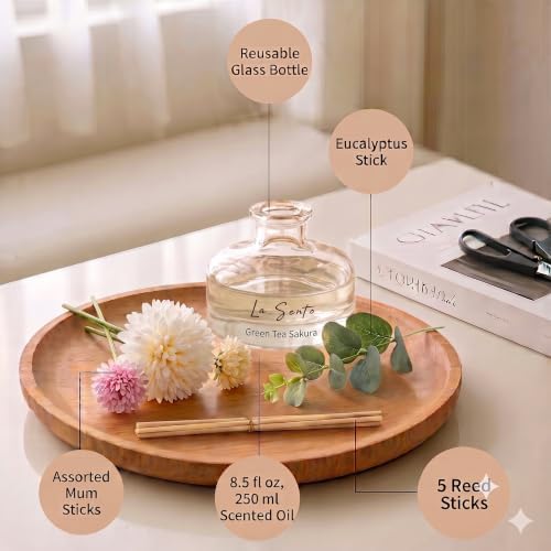 Green Tea Sakura Reed Diffuser Set, 8.5 fl oz/ 250ml
