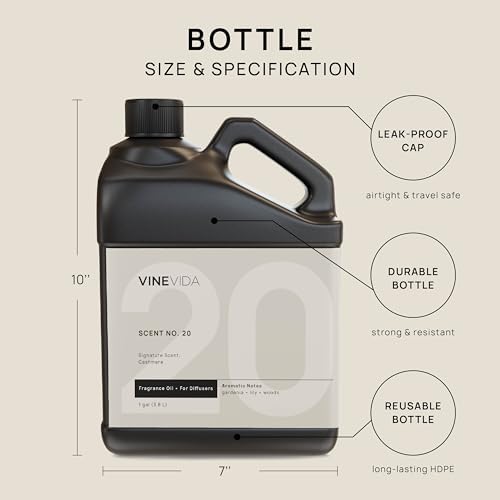 VINEVIDA [128 Fl Oz] Cashmere Fragrance Oil for Cold Air Diffusers, Essential Oils for Diffuser Oil Refill & Air Freshener Room Spray
