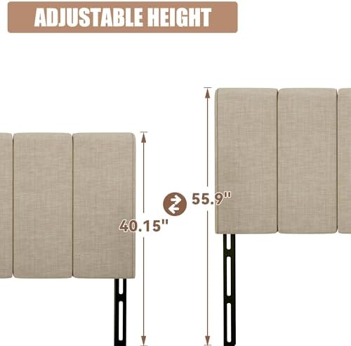 Yongchuang Upholstered Queen Headboard Only Modern Linen Head Board Oatmeal