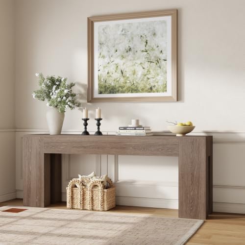 Epecoya Extra Long Entryway Table for Living Room 79-Inch, Light Brown