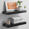 Homeforia 18 Inch Floating Shelves, High-End Solid Pine Wood, Set of 3