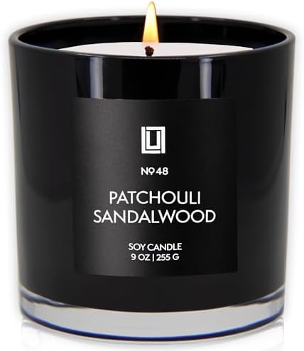 Lulu Candles | Patchouli Sandalwood | Smells Like Wood & Musk | Luxury Scented Soy Jar Candle | Hand Poured in The USA | Highly Scented Long Lasting (9 Oz.)