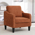 Accent Chair for Living Room, Mid Century Modern Reading Chair for Bedroom, Upholstered Armchair with Side Pockets, Comfy Single Sofa Side Chair for Office, Apartment, Small Room, Orange