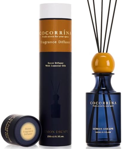 COCORRÍNA Reed Diffuser 8.5 oz Large Capacity Lemon Escape Scent