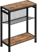 Narrow Side Table, 3-Tier End Table, Small Nightstand