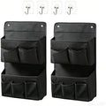 Wall Hanging Organizer – Over the Door Storage & Behind Door Organizer for Dormitory, Bathroom, Bedroom, Kitchen, Nursery, Space-Saving (Black 2 Pack)