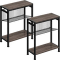 Narrow Side Table Set of 2, 3-Tier End Table, Small Nightstand