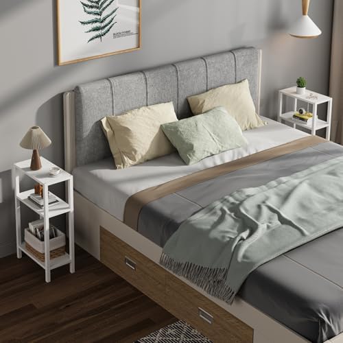 TUTOTAK Narrow Side Table, 3-Tier Small End Table for Couch