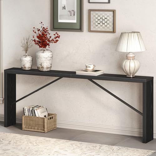 MAHANCRIS Console Table, 78.7"Long Sofa Table Behind Couch, Black CTHB20801