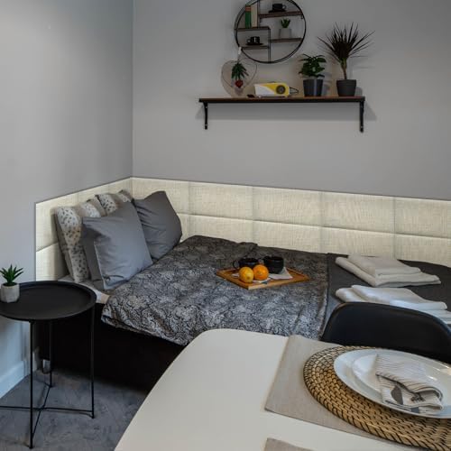Linen Peel and Stick Headboard, Soundproof Anti-Collision Wall Panel